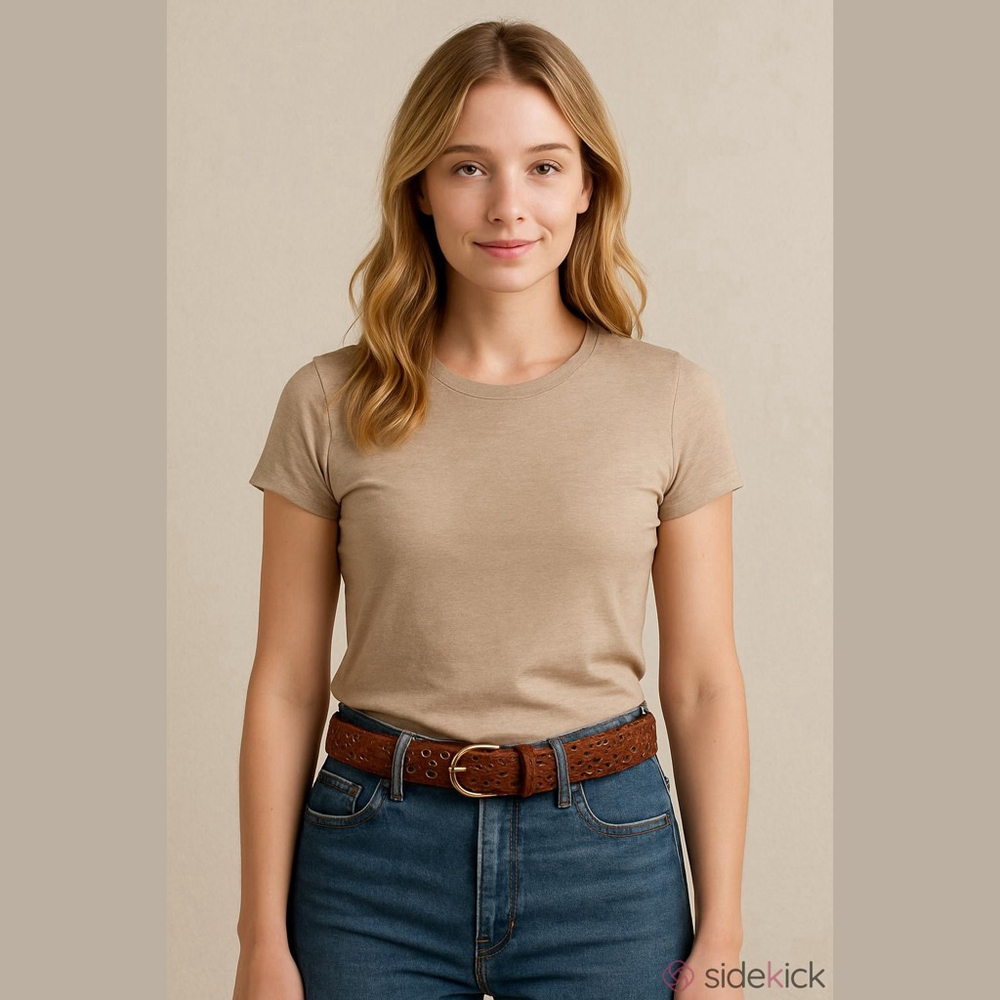 Unbranded Brown Studded Braided Belt One Size